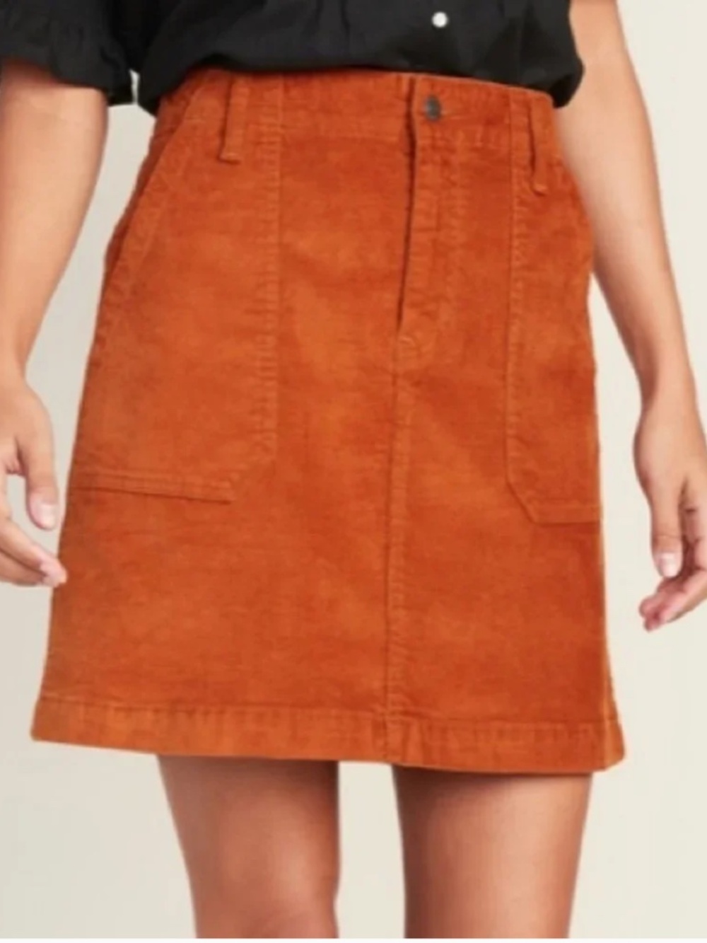 Old Navy Burt Orange Corduroy Mini Skirt‎ Size 14 Terracotta